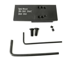 ADE Advanced Optics Optic Mount Plate, Ruger SR9, SR9c, SR40, SR40c, and SR45 Pistols, Black, Ruger SR9 Plate