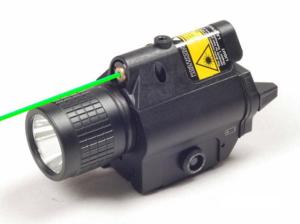 ADE Advanced Optics Tactical Green Laser Sight w/ Flashlight/Built in RIS Rail Mounts, Black, LS003G