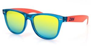 Zan Headgear Minty Sunglasses, Blue/Orange Frame, Smoked Yellow Mirror Lens, EZMT05