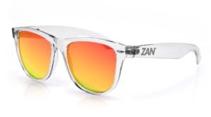 Zan Headgear Minty Sunglasses, Crystal Clear Frame, Smoked Crimson Mirror Lens, EZMT04