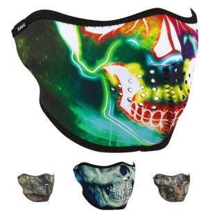 Zan Headgear Neoprene Half Face Mask, Paint Skull - WNFM414H
