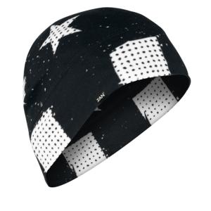 Zan Headgear Helmet Liner/beanie Sportflex, Black And White Flag - WHLL091