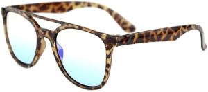 Zan Headgear Levee Sunglasses, Brown Tortoise Frame, Clear Blue Light Lens, EZLE001B