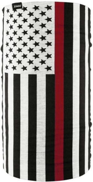 Zan Headgear Fleece Lined Motley Tube, One Size, Thin Red Line, Fleece, TF603