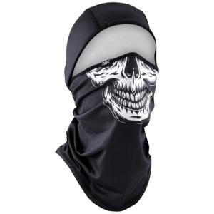 Zan Headgear Convertible Balaclava Sportflex Series, Black / White Skull - WB4L002