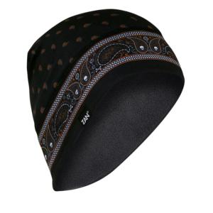 Zan Headgear Helmet Liner/beanie Sportflex - Fleece Lined, Black/orange - WHLF197