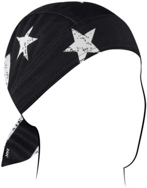 Zan Headgear Polyester Flydanna, One Size, Black and White Flag, ZM091