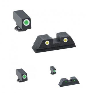 Ameriglo Tritium Night Sight Set, Classic Green Front,Yellow Rear for Glock 17, 19, 22, 23, 24, 26, 27, 33, 34, 35, 37, 38, 39 - GL115