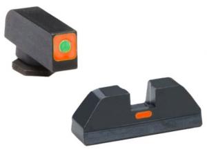 Ameriglo Tritium Front and non trit rear sights, green orange GL-607