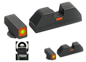 AmeriGlo Tritium Night Sight For Glock 17, ProGlo Square Front, Orange and Orange Painted Line Rear