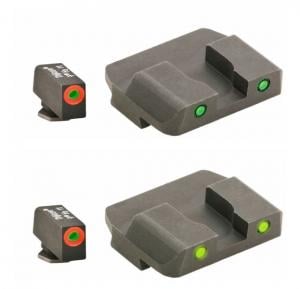 AmeriGlo Tritium Front Tritium Rear For Glock 20 ProGlo, Orange Circle Front and Pro Op Rear, Green GL-448