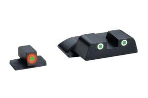 Ameriglo Tritium Front/Rear Combo Sights Green Dot White Outline Rear And Green Dot Orange Outline Front For S&W M&P Not Shield