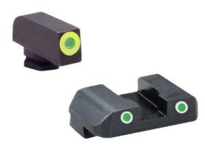 Ameriglo Tritium Front/Rear Combo Sights Green Dot White Outline Rear And Green Dot LumiLime Outline Front For Glock 20-41