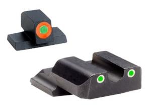Ameriglo Tritium Front/Rear Combo Sights Green Dot White Outline Rear And Green Dot Orange Outline Front For S&W Shield