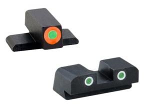 Ameriglo Tritium Front/Rear Combo Sights Green Dot White Outline Rear And Green Dot Orange Outline Front For Springfield XD/XDM/XDS