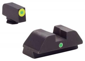 Ameriglo Pro I-dot Front ProGlo Green Tritium With Lime Outline Single Dot Green Rear Sight, For Glock Models 42, 43, GL-305