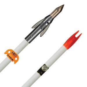 AMS Bowfishing Fiberglass Arrow White with AnKor QT Point &amp; EverGlide Safety Slide
