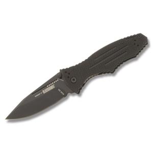 BLACKHAWK! Hornet II Linerlock with Textured G-10 Handles and Black PVD Coated AUS-8A Stainless Steel Clip Point Plain Edge Blades Model 15H201BK