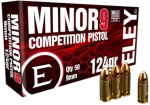 ELEY MINOR 9 COMPETITION 9MM 124GR FMJ 50RD 20BX/CS