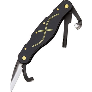 Flexcut Knives XJKN89 Pocket Jack for Carving Knife with Black Aluminum Handle with Gold Etch
