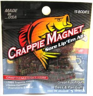 Leland Crappie Magnet 15 Pc. Body Pack, Green with Red Flake 15/Pack, 87230