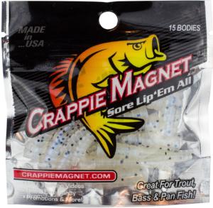 Leland Crappie Magnet 15pc Body, ShoNuff Pearl with Black Flake, 87257