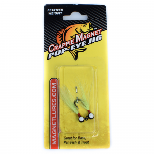Leland Lures Crappie Magnet Pop-Eye Jigs 2-Pack Chartreuse, 1/64 Oz