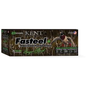 Kent Fasteel+ Precision Plated Steel Bayou Blend Shotshells 12ga 3" 1-3/8oz 1300 fps #2 & #4 100/ct KICC123FSP402X4
