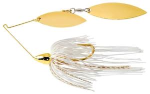 War Eagle Double Willow Gold Frame Spinnerbait, White Gold, 1/4oz, WE14GW01G