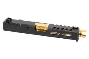 ZAFFIRI PRECISION Complete Upper Assembly for Glock 19 Gen3 with Armor Black Finish and Gold Threaded Barrel