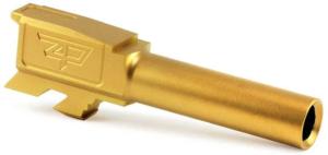 Zaffiri Precision Glock 43/43x Flush and Crown Pistol Barrel, 9mm Caliber, 1-10 Twist, 416R Stainless Steel, Titanium Nitride, ZpBarG43FlushTiN