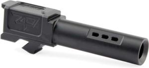 Zaffiri Precision Flush and Crown Ported Pistol Barrel, Glock 26 ZPS.P and ZPS.4 Slide, 9mm, 1/10 Twist, 416R Stainless Steel, Black Nitride, ZpBarG26PortBlk