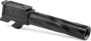 Zaffiri Precision Flush and Crown Pistol Barrel, Glock 19 Gen 5 Slide, 9mm, 1/10 Twist, 416R Stainless Steel, Black Nitride, ZpBarG19Gen5FlushBlk