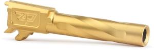 Zaffiri Precision Flush and Crown Pistol Barrel, Sig P365XL, 9mm, 1/10 Twist, 416R Stainless Steel, Titanium Nitride, ZpBarP365XLFlushTiN