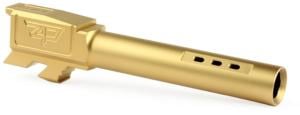 Zaffiri Precision Ported Flush and Crown Pistol Barrel, Glock 48, 9mm Caliber, Tin Gold, ZP.48BPG