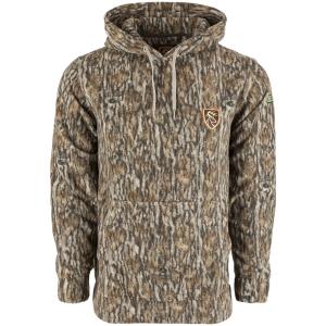 Non-Typical by Drake Storm Front Fleece Midweight 4-Way-Stretch Long-Sleeve Hoodie for Men - Mossy Oak Original Bottomland - S
