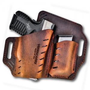 VersaCarry Guardian OWB Holster w/Mag Pouch, Water Buffalo Leather, Distressed Brown, Subcompact, GM3BRN