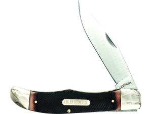 Old Timer Mustang Folding Pocket Knife 4 Clip Point 7Cr17MoV High Carbon Stainless Steel Blade Sawcut Handle - 438171"