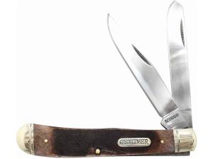 Old Timer Large Gunstock Trapper Folding Pocket Knife 2-Blade Clip and Spey Point 7Cr17MoV High Carbon Stainless Steel Genuine Bone Handle - 526930
