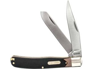 Old Timer Bearhead Trapper Folding Pocket Knife 2-Blade Clip and Spey Point 7Cr17MoV High Carbon Stainless Steel Old Timer Sawcut Handle - 252971