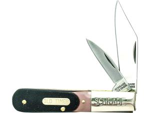 Old Timer Barlow Folding Pocket Knife Clip and Pen 7Cr17MoV High Carbon Stainless Steel Blades Sawcut Handle - 844261