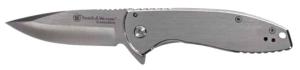 Smith & Wesson Executive Platinum Folding Knife, 3in, Stainless Steel, Drop Point, Stainless Steel Handle, 1205009