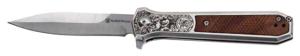 Smith & Wesson Unwavered Spring Assisted Opening Folding Knives, 3.5in, Dagger, Rosewood Handle, 1205011