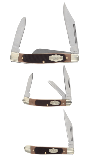 Old Timer 1207768 Q4 Combo Folding Plain Satin Stainless Steel Blade/ Sawcut Polymer Handle 179762