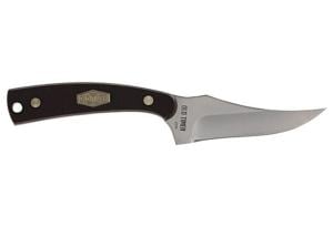 Old Timer Sharpfinger Fixed Blade Knife & Playing Cards, 3.3in, 7Cr17 Clip Point Blade, Brown Sawcut Wood Handle, 1207771