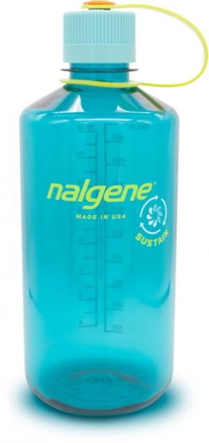 Nalgene Narrow Mouth 1 Quart Sustain Water Bottle, 32 oz, Cerulean, 2020-1132