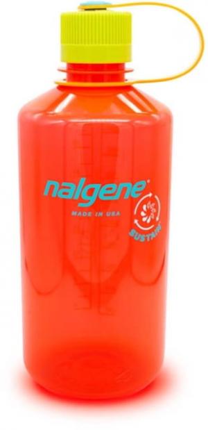 Nalgene Narrow Mouth 1 Quart Sustain Water Bottle, 32 oz, Pomegranate, 2020-1432