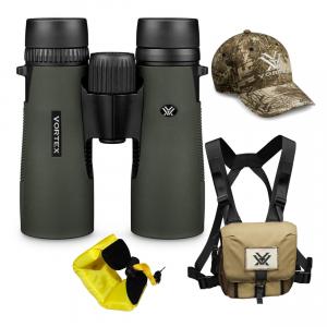 Vortex 10x42 Diamondback HD Roof Prism Binoculars with GlassPak Harness Case, Cap and Floating Strap Bundle