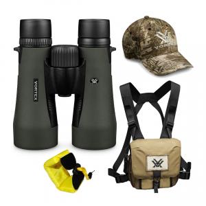 Vortex 10x50 Diamondback HD Roof Prism Binoculars with GlassPak Harness Case, Cap and Floating Strap Bundle
