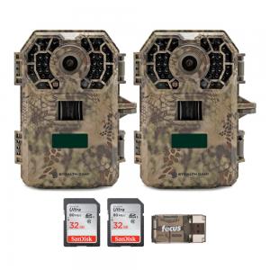 Stealth Cam 2020 G42NG 24MP No-Glow Trail Camera (2-Pack, Kryptek Camouflage) with 32GB Memory Cards (2-Pack) Bundle